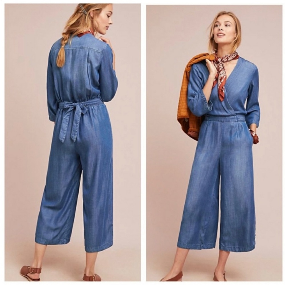 Anthropologie Cloth and Stone Chambray Jumpsuit